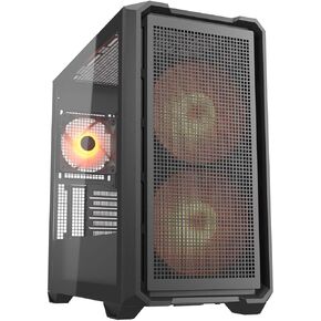 Cougar MX600 RGB PC Gaming Case Mini Tower-Black ، يدعم اللوحات الأم Mini-ITX/Micro ATX ، وتناسب المعجبين الخلفيين بما يصل إلى 380 مم ، و 2 × 160 ملم أمامي و 1 × 12020 مرا