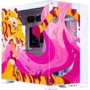 Velztorm Limited Edition Custom Art Aluminum Tempered Glass O11 Dynamic EVO Mid-Tower Gaming Computer Case, Supports ATX, Micro-ATX, Mini-ITX & E-ATX Motherboard Sizes, O11DEW White