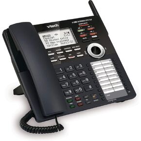 VTech AM18447 Main Console 4-Line Expandable Small Business Office Phone System with Answering Machine, Intercom, Auto Attendant & Music on Hold (Renewed)