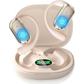 AI Language Translation Earbuds with LCD Touch Screen-Bluetooth 5.4 Real-Time Translator Headphones for 144 Languages, Fit for Travel Business Learning (APP Always Free use)