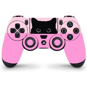 Zoomhitskins متوافق مع جلد جهاز التحكم PS4 ، Kitty Rose Pink Black Cat Love ، Date ، Vinyl ، مصنوع في الولايات المتحدة الأمريكية