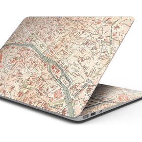 The Vintage Paris Overview Map Full-Body Wrap Scratch Resistant Decal Skin-Kit Compatible with MacBook 13" Pro M1 (A2338)