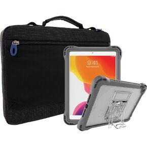 Brenthaven Essential Protection Bundle-11 inch Tred Carry Work in Sleeve + 360 Case for iPad 9th|8th|7th Generation (10.2-inch) Lightweight Drop Tested Touch ID Compatible Clear Back w/Rugged Corners