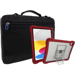 Brenthaven Essential Protection Bundle Tred Carry Sleeve 11 inch Work in Case + 360 Case for iPad (A16) 11th/10th Generation Lightweight Drop Tested Touch ID Compatible Clear Back w/Rugged Corners