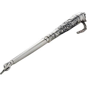 Zion Judaica Long Sterling Silver Torah Pointer Yad 12" Carved Out Kotel Western Wall Jerusalem Pattern Torah Reading Hand 925 Fine Silver Judaic Art Bar Mitzvah Haftorah Reading Assistant Hand Yaad