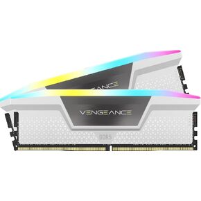 CORSAIR Vengeance RGB DDR5 RAM 32GB (2x16GB) 6400MHz CL32-40-40-84 1.40V AMD Expo Intel XMP 3.0 Desktop Computer Memory – White (CMH32GX5M2B6400Z32W)