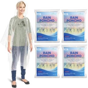 Rain Poncho Multicolor 5-Pack. Premium Quality Rain Ponchos for Adults and Kids Durable & Lightweight Ponchos Family Pack in Red, Blue, Yellow, Green, Purple for All-Weather Protection. in Kuwait