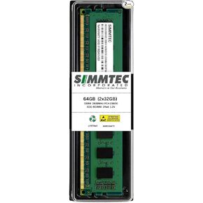 Simmtec 64GB (2x32GB) DDR4 2933MHz PC4-23400 ECC Registered RDIMM 2Rx4 1.2V CL21 288-Pin Server Memory Kit