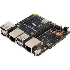 Geekworm X1501 CM5 IO Carrier Board for Raspberry Pi Compute Module 5 Support Dual M.2 NVMe SSD|1GbE + 2.5GbE Ethernet Ports