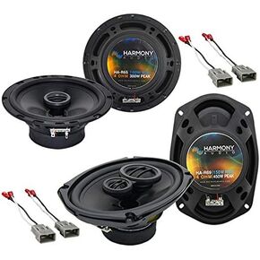 Harmony Audio HA-R65 Compatible With Honda Civic 1996-2000 Bundle - HA-R69 6"x9" 150W RMS and HA-727800 Factory Speaker Replacement Harness (2) Adaptor 6.5" 100W RMS Car Speakers