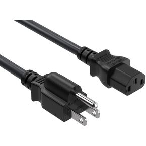 CableLeader 12ft Shielded NEMA 5-15P to C13 Shielded Heavy Duty Universal Power Cord, 18 AWG, 10A/125V, SVT, for Computer & TVs, Black