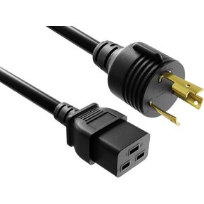 12ft NEMA L6-30P to C19 Heavy Duty Power Cord 12AWG, 20A, 250V