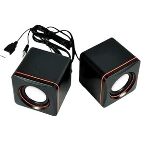 Black | Pc Speaker Mini USaB Stereo Subwoofer Speakers for Notebook Computer Laptops Desktops Tablets 60Hz-15Khz 3W*2 Home Office Speaker New 2026 High for Reliable Electronic Component