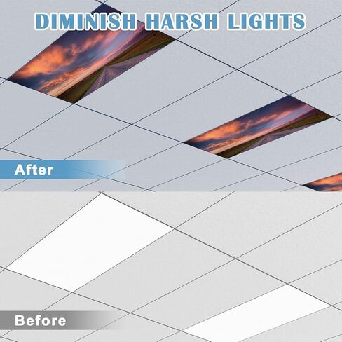 6 Pack Fluorescent Light Covers for Ceiling Lights Storm Clouds Prairies Saskatchewan Decorative Magnetic Fluorescent Light Filters for Classroom Office Home 4x2 ft in Kuwait