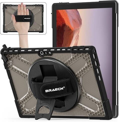 BRAECNstock Case for Microsoft Surface Pro 7+ Plus/7/6/5/4 12.3" - Black in Saudi Arabia
