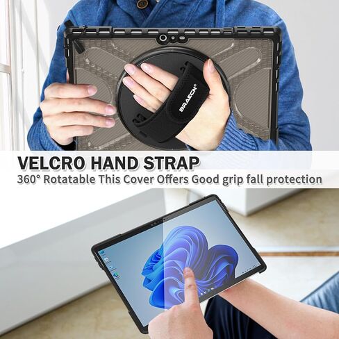 BRAECNstock Case for Microsoft Surface Pro 7+ Plus/7/6/5/4 12.3" - Black in Saudi Arabia