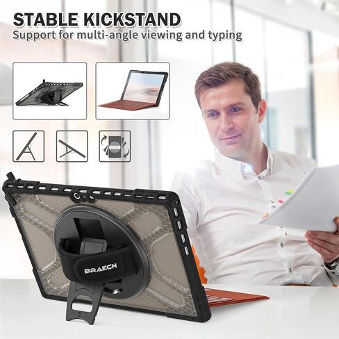 BRAECNstock Case for Microsoft Surface Pro 7+ Plus/7/6/5/4 12.3" - Black in Saudi Arabia