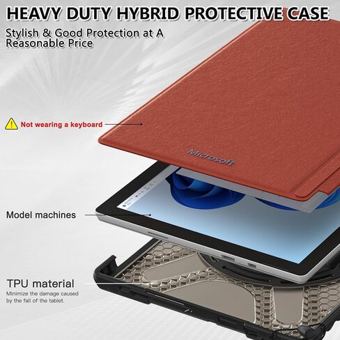 BRAECNstock Case for Microsoft Surface Pro 7+ Plus/7/6/5/4 12.3" - Black in Saudi Arabia