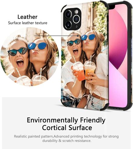 علبة هاتف مخصصة لـ iPhone 16 15 14 13 12 11 Pro Max Mini XR XS X 6 7 8 Plus ، TPU+Leather Soft Phone ، هدية مخصصة مخصصة لعيد الميلاد ، يوم الأم (صورة واحدة) in Kuwait