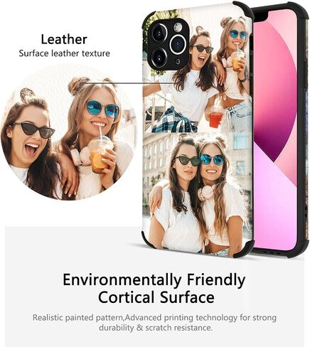 علبة هاتف مخصصة لـ iPhone 16 15 14 13 12 11 Pro Max Mini XR XS X 6 7 8 Plus ، TPU+Leather Soft Phone ، هدية مخصصة مخصصة لعيد الميلاد ، يوم الأم (صورة واحدة) in Kuwait