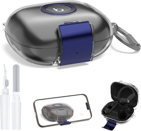 [قفل الوظيفة المزدوجة] لغطاء علبة Beats Powerbeats Pro 2 مع حامل هاتفي ، و Agentnano غطاء واقعي واضح مع Beats Powerbeats Pro 2 2025 علبة شحن مع مجموعة نظافة و Carabiner-Clear in Kuwait
