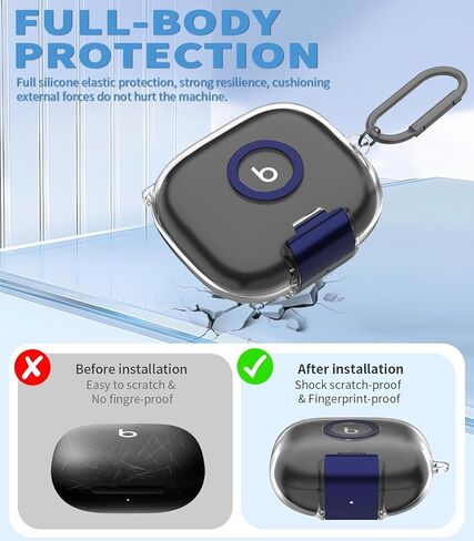 [قفل الوظيفة المزدوجة] لغطاء علبة Beats Powerbeats Pro 2 مع حامل هاتفي ، و Agentnano غطاء واقعي واضح مع Beats Powerbeats Pro 2 2025 علبة شحن مع مجموعة نظافة و Carabiner-Clear in Kuwait