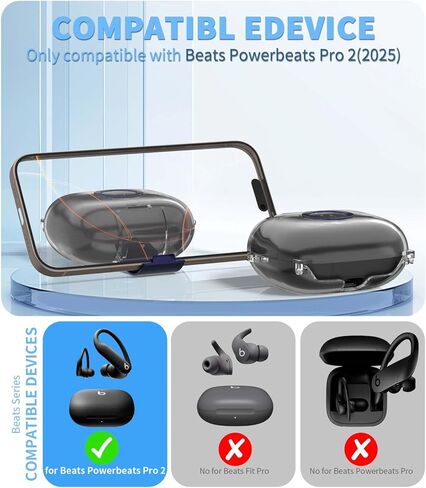 [قفل الوظيفة المزدوجة] لغطاء علبة Beats Powerbeats Pro 2 مع حامل هاتفي ، و Agentnano غطاء واقعي واضح مع Beats Powerbeats Pro 2 2025 علبة شحن مع مجموعة نظافة و Carabiner-Clear in Kuwait