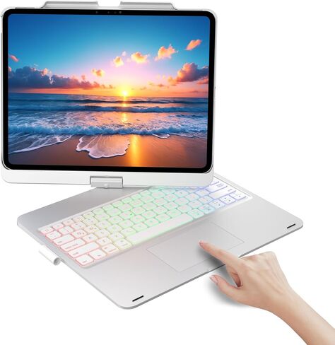 Touch Case مع لوحة المفاتيح لـ iPad Pro 13 بوصة (M4 ، 2024) ، iPad Air 13 بوصة (M3 ، 2025/M2 ، 2024) و iPad Pro 12.9 (6th/5/4th/3rd Gen) ، Trackpad ، 360 ° Rotatable ، 7 Colors Backlit (Rose Gold) in Kuwait