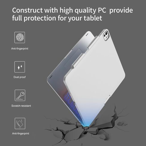 Touch Case مع لوحة المفاتيح لـ iPad Pro 13 بوصة (M4 ، 2024) ، iPad Air 13 بوصة (M3 ، 2025/M2 ، 2024) و iPad Pro 12.9 (6th/5/4th/3rd Gen) ، Trackpad ، 360 ° Rotatable ، 7 Colors Backlit (Rose Gold) in Kuwait