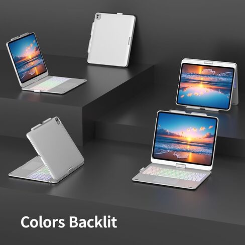 Touch Case مع لوحة المفاتيح لـ iPad Pro 13 بوصة (M4 ، 2024) ، iPad Air 13 بوصة (M3 ، 2025/M2 ، 2024) و iPad Pro 12.9 (6th/5/4th/3rd Gen) ، Trackpad ، 360 ° Rotatable ، 7 Colors Backlit (Rose Gold) in Kuwait