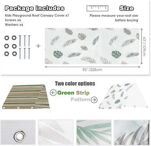 استبدال مظلة Playset مقاس 52 بوصة × 90 بوصة، استبدال قماش القنب، مجموعة أرجوحة من قماش أكسفورد 600D مقاومة للماء، ملحقات ساحة اللعب للأطفال في الهواء الطلق، ملعب الفناء الخلفي (أخضر) in Kuwait