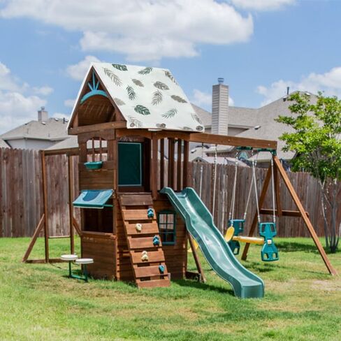 استبدال مظلة Playset مقاس 52 بوصة × 90 بوصة، استبدال قماش القنب، مجموعة أرجوحة من قماش أكسفورد 600D مقاومة للماء، ملحقات ساحة اللعب للأطفال في الهواء الطلق، ملعب الفناء الخلفي (أخضر) in Kuwait
