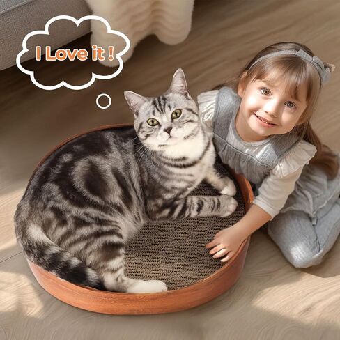 ComSaf Cat Scratcher Bed, Corrugated Cardboard Cat Scratch Bed Lounge Durable Long Lasting, Cat Scratch Pad Cat Scratching Board for Indoor Cats Protecting Furniture Sofa(Oval) in Saudi Arabia
