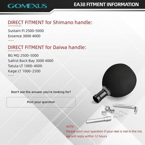 GOMEXUS Power Knob Compatible for Shimano Stella FJ 1000-5000 Biomaster 1000-5000 Nasci Daiwa 17 Exceler 2004-4000 16 Blast 3500-4000 Spinning Reel Handle Round Knob Direct Fitment 38mm in Saudi Arabia