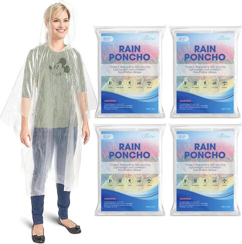 Rain Poncho Multicolor 5-Pack. Premium Quality Rain Ponchos for Adults and Kids Durable & Lightweight Ponchos Family Pack in Red, Blue, Yellow, Green, Purple for All-Weather Protection. in Kuwait