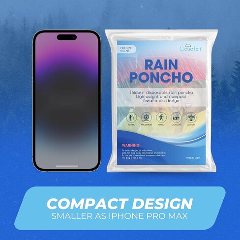 Rain Poncho Multicolor 5-Pack. Premium Quality Rain Ponchos for Adults and Kids Durable & Lightweight Ponchos Family Pack in Red, Blue, Yellow, Green, Purple for All-Weather Protection. in Kuwait