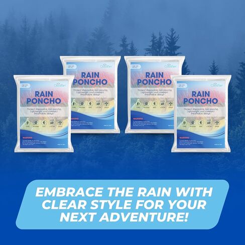 Rain Poncho Multicolor 5-Pack. Premium Quality Rain Ponchos for Adults and Kids Durable & Lightweight Ponchos Family Pack in Red, Blue, Yellow, Green, Purple for All-Weather Protection. in Kuwait