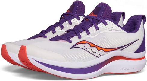 Saucony Endorphin KDZ Sneaker, White/Purple, 2.5 US Unisex Big Kid in Kuwait