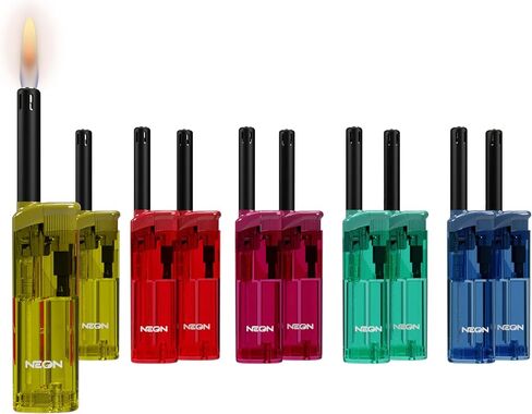 Neon Refillable Lighters Ourdoor Lighter Regular Flame Lighter Reusable Lighter 5PCS 5 Colors Lighters in Kuwait
