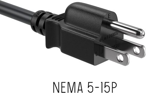 CableLeader 12ft Shielded NEMA 5-15P to C13 Shielded Heavy Duty Universal Power Cord, 18 AWG, 10A/125V, SVT, for Computer & TVs, Black in Kuwait