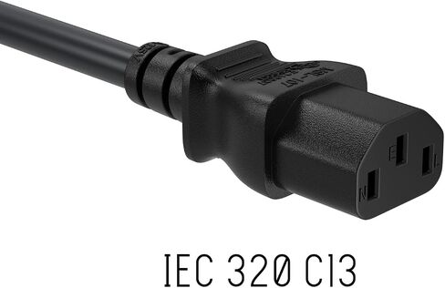 CableLeader 12ft Shielded NEMA 5-15P to C13 Shielded Heavy Duty Universal Power Cord, 18 AWG, 10A/125V, SVT, for Computer & TVs, Black in Kuwait