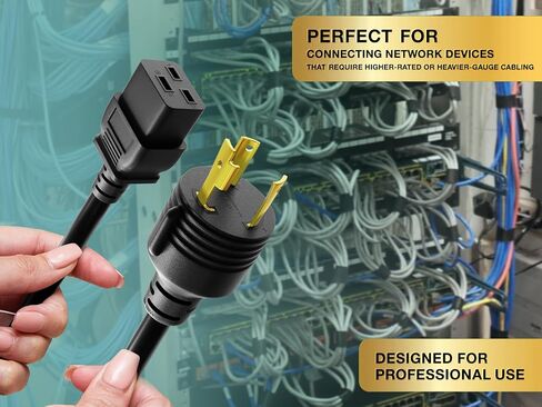 12ft NEMA L6-30P إلى C19 سلك الطاقة الثقيلة 12AWG ، 20A ، 250 فولت in Kuwait