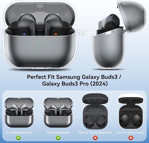 تغطية Clear Clear Vanjua لـ Samsung Galaxy Buds 3/3 Pro ، و Soft TPU مقاومة للصدمة ، وغطاء حالة وقائي كامل متوافق مع Galaxy Buds 3/3 Pro in Kuwait