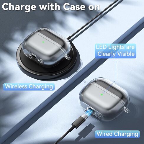 تغطية Clear Clear Vanjua لـ Samsung Galaxy Buds 3/3 Pro ، و Soft TPU مقاومة للصدمة ، وغطاء حالة وقائي كامل متوافق مع Galaxy Buds 3/3 Pro in Kuwait