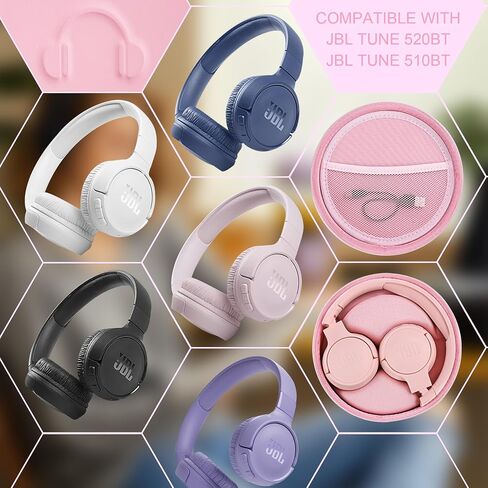 علبة سماعة الرأس لـ JBL Tune 510BT 520BT ، علبة تحمل سماعة رأس محمولة صلبة ، فوق حالة وقائية تخزين سماعة أذن (وردي) in Kuwait