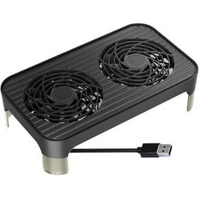 Network Devices Cooling Solution USB Dual Fan, Large Airflow USB Quiet Computer Fan Portable Compatible for Router TV Receiver DVR PlayStation Xbox Computer Cabinet Cooling
