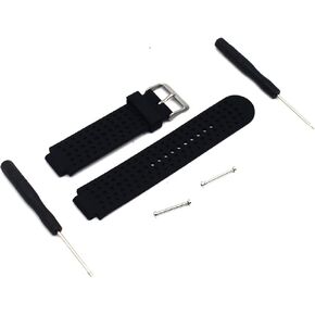 MOTONG Garmin Replacement Wrist Watch Band Silicone Repalcement Wrist Strap Band For Garmin Forerunner 235 620 735XT 220,Come With Tool Kit(Silicone Black)