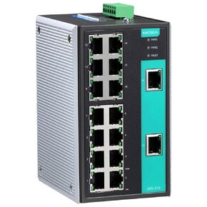 منافذ Moxa EDS-316-16 مفتاح Ethernet غير المدير مع 16 10/100BASET (X) ، من 0 إلى 60 درجة مئوية درجة حرارة التشغيل