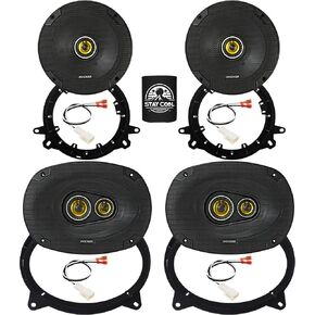 KICKER Speakers 6X9 & 6.5 inch for Toyota Highlander 2014-2019 Upgrade Kit - 2 Pairs of CS Series with Adapters and Harness, Car Audio Front & Rear Door Speaker CSC693, 46CSC6934 & CSC65, 46CSC654