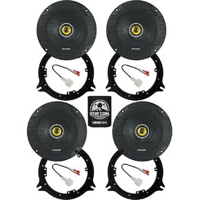 KICKER Speakers 6.5 inch for Nissan Rogue 2014-2020 Upgrade Kit - 4 Pack of CS Series with Adapters and Harness, Coaxial 6 1/2 Car Audio Front and Rear Door Speaker CSC654, 46CSC654